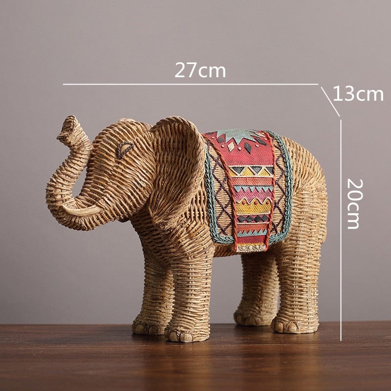 Statuie Elefant Decorativ din Ratan 7