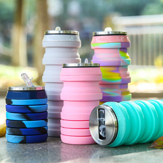 Sticlă de Apă Pliabilă Modernă pentru Femei - Accesoriu Ideal pentru Sport și Călătorii 1