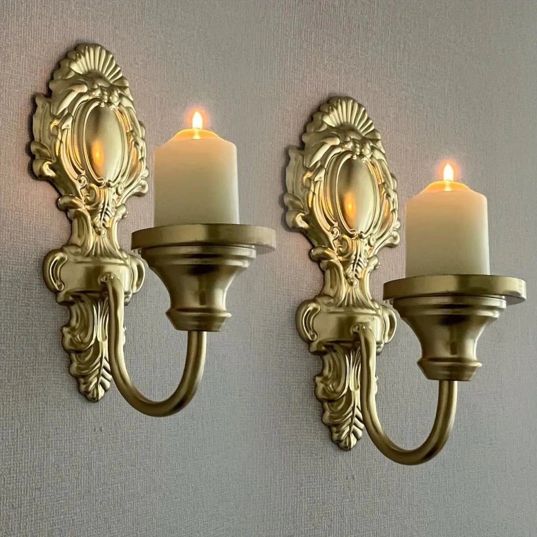 Suport Lumânări De Perete Din Fier Forjat Cu Design Rustic 2
