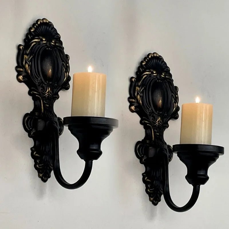 Suport Lumânări De Perete Din Fier Forjat Cu Design Rustic 4