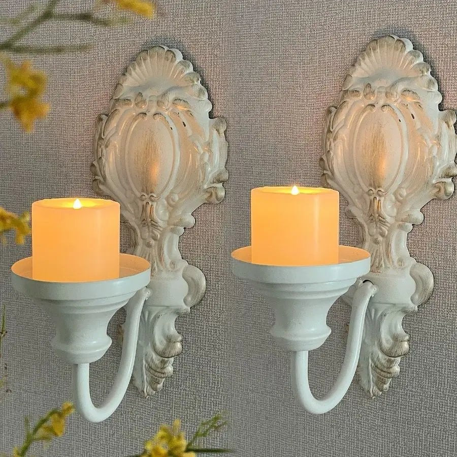 Suport Lumânări De Perete Din Fier Forjat Cu Design Rustic 5