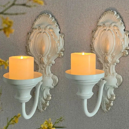 Suport Lumânări De Perete Din Fier Forjat Cu Design Rustic 5