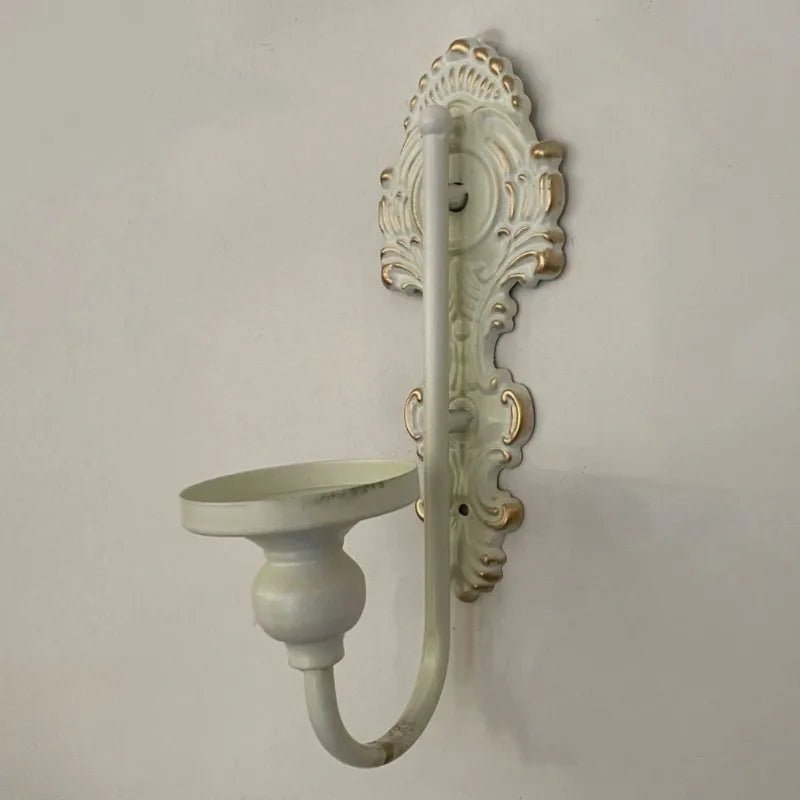 Suport Lumânări De Perete Din Fier Forjat Cu Design Rustic 6
