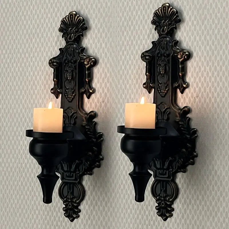 Suport Lumânări De Perete Din Fier Forjat Cu Design Rustic 8