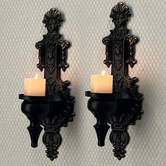 Suport Lumânări De Perete Din Fier Forjat Cu Design Rustic 8