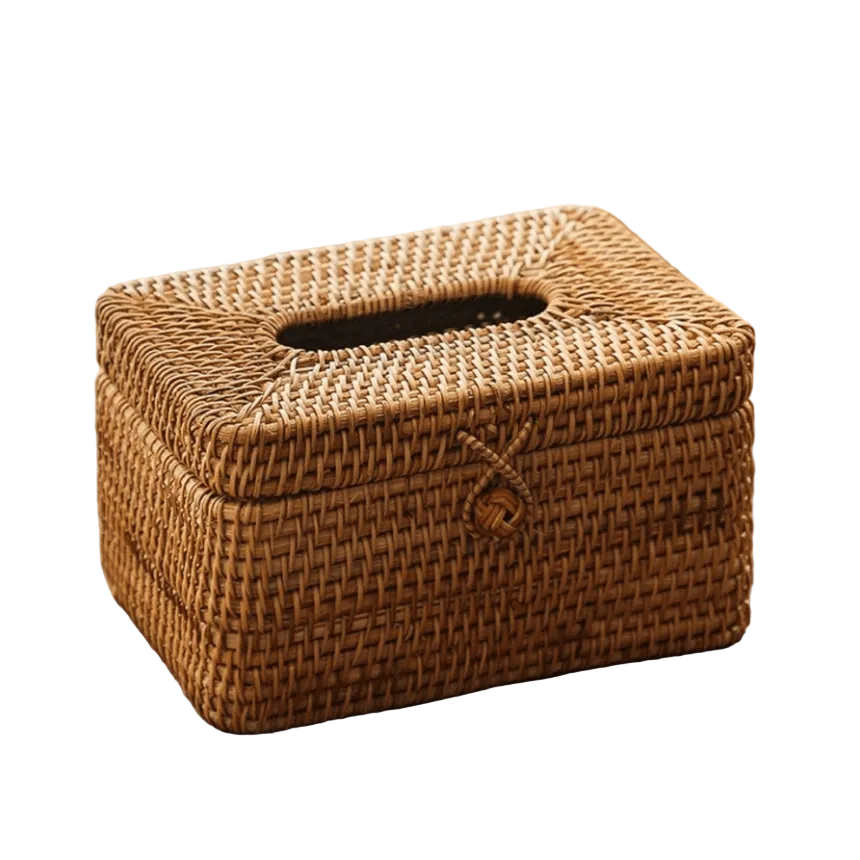 Suport pentru cutie de șervețele din rattan cu design manual 0
