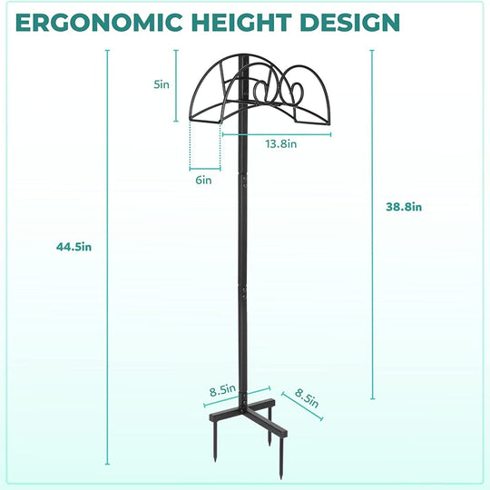 Suport pentru furtun de grădină exterior cu design ornamental din fier forjat 3