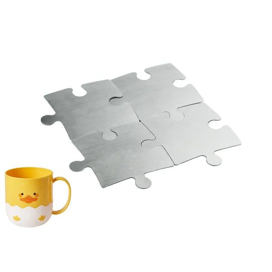 Suport pentru pahare din oțel inoxidabil cu design puzzle modern 0