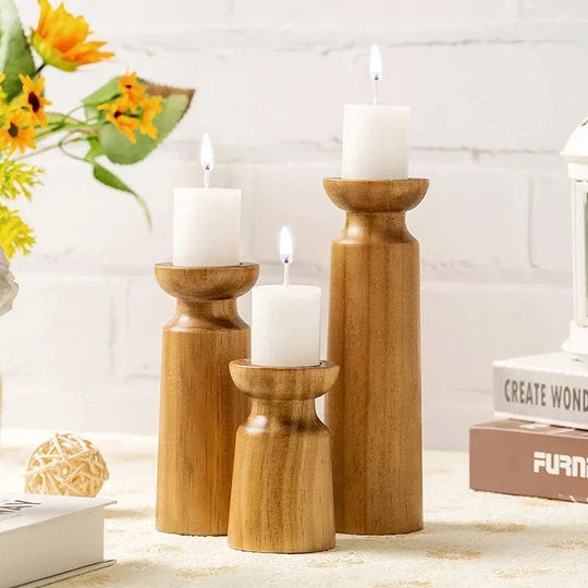Suporturi de Lumânări Retro Set de 3 Piese pentru Decor Interior 1