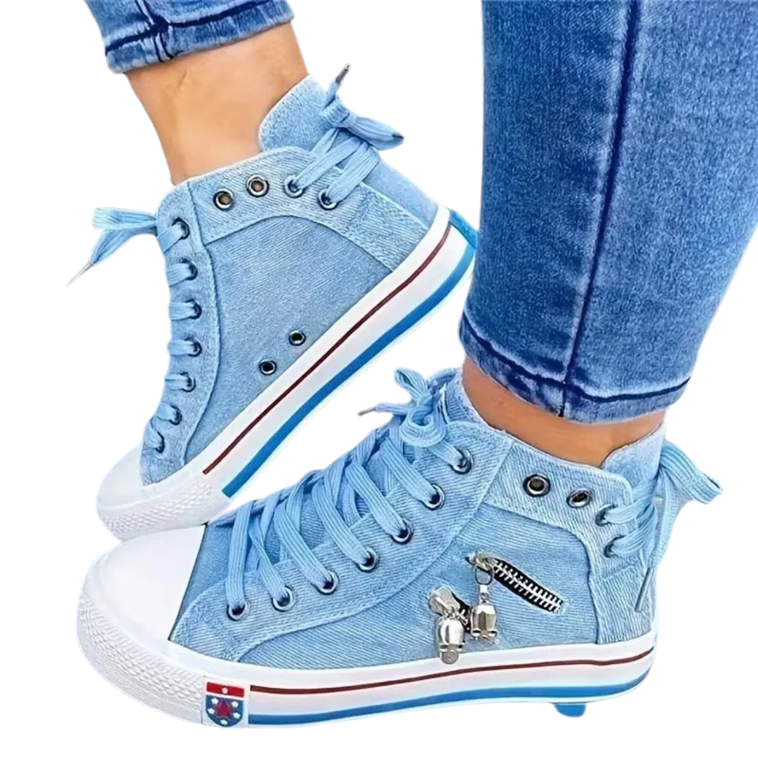 Teniși sport de damă stil denim 0