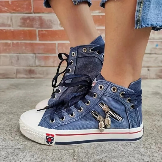 Teniși sport de damă stil denim 2