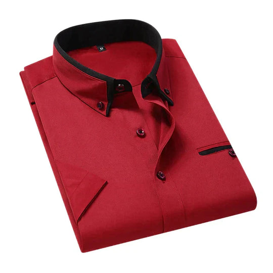 Variant image for Heren Overhemd Korte Mouwen Klassiek Katoen Polyester-37