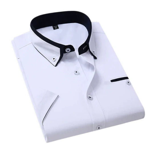 Variant image for Heren Overhemd Korte Mouwen Klassiek Katoen Polyester-43