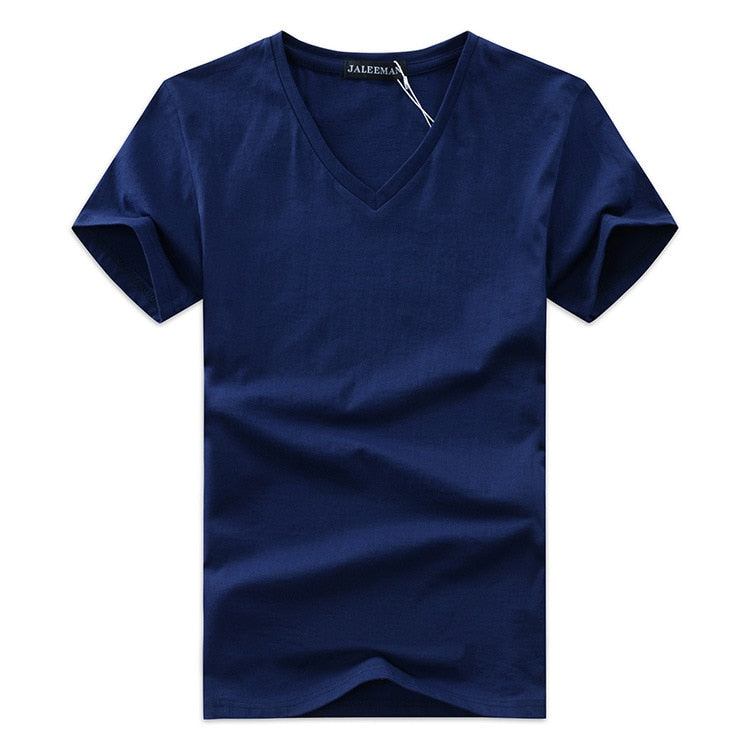 Tricou Cu Guler În V, Slim Fit, Pentru Bărbați