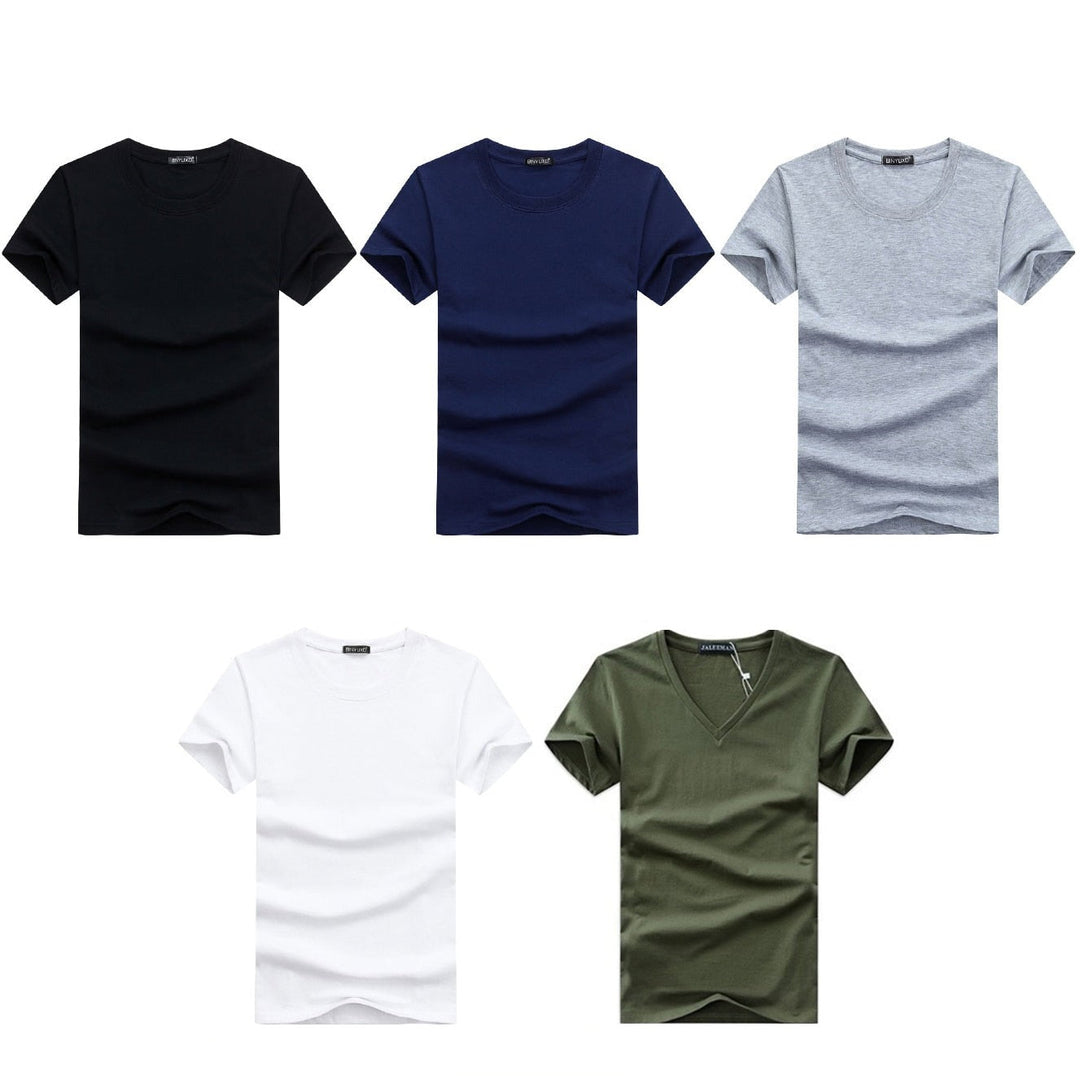 Tricou Cu Guler În V, Slim Fit, Pentru Bărbați