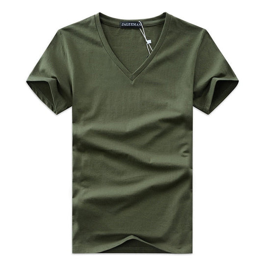 Tricou Cu Guler În V, Slim Fit, Pentru Bărbați