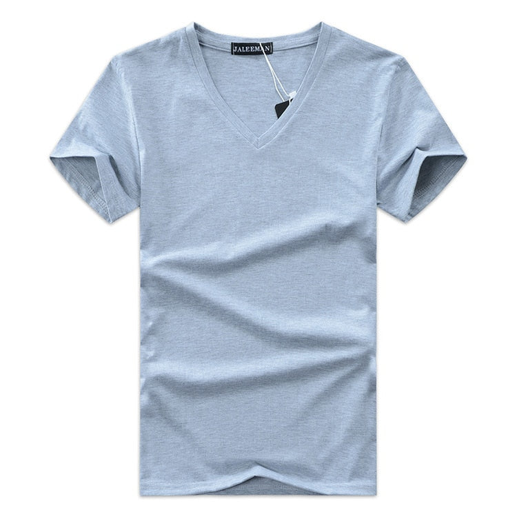 Tricou Cu Guler În V, Slim Fit, Pentru Bărbați