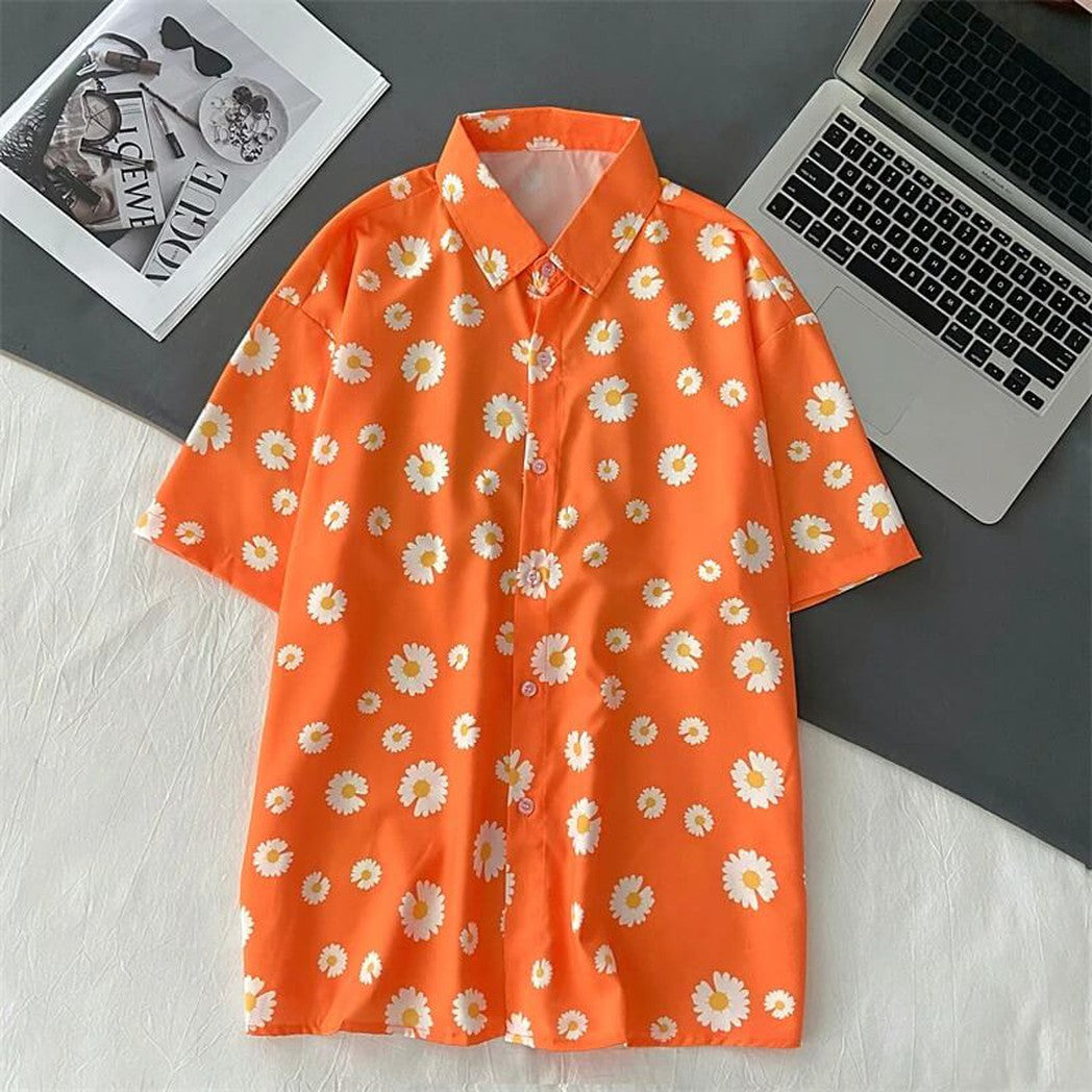 Tricou Polo Cu Flori Oversize