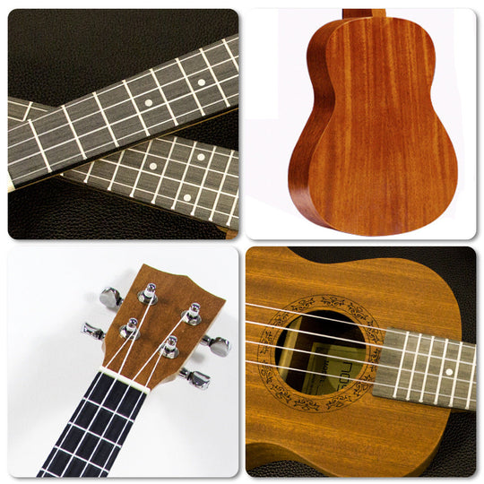 Ukulele Acustic Handmade 23 Inch pentru Bărbați și Femei cu Design Clasic 1