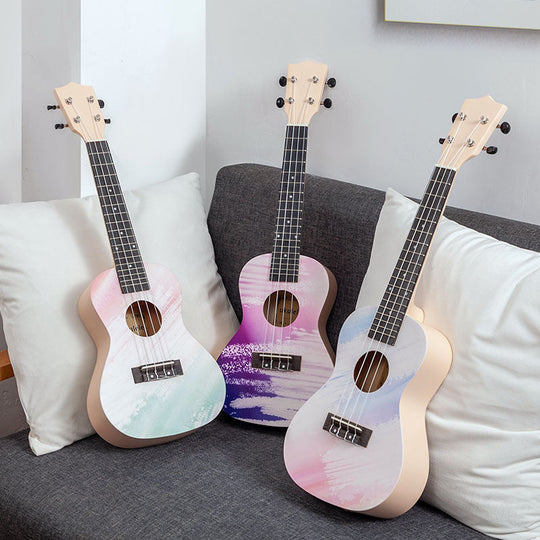 Ukulele pentru copii cu design artistic vibrant 0