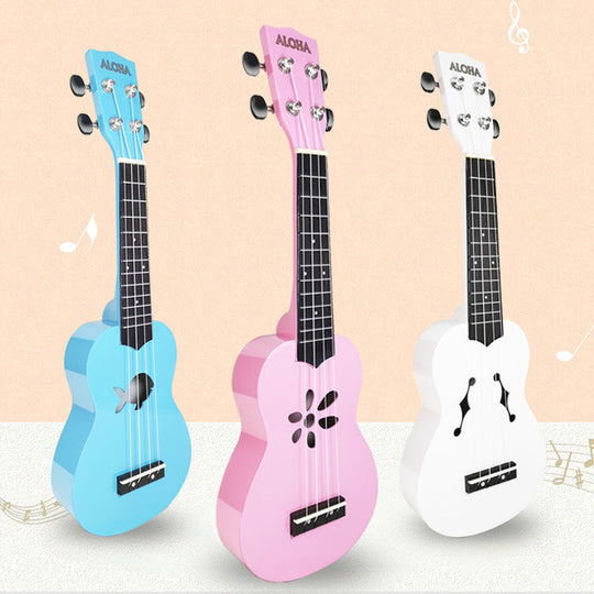 Ukulele pentru copii cu design colorat și formă unică 1