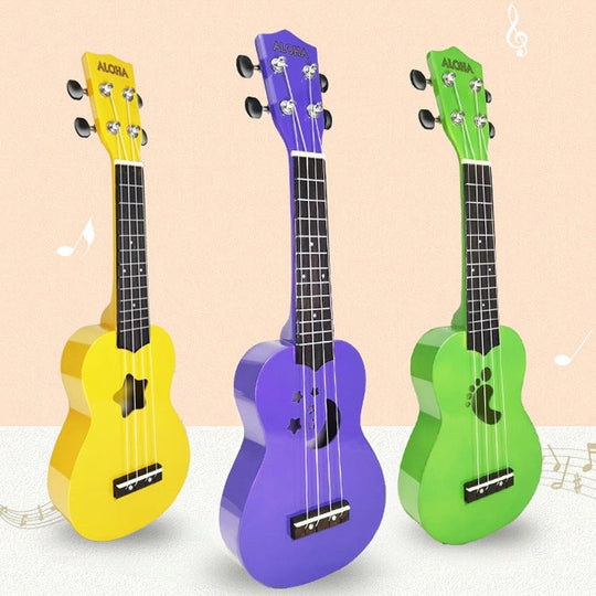 Ukulele pentru copii cu design colorat și formă unică 2