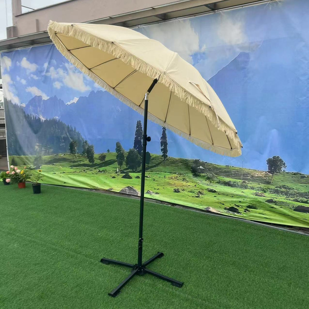 Umbrelă de grădină cu funcție de înclinare și design cu franjuri 3