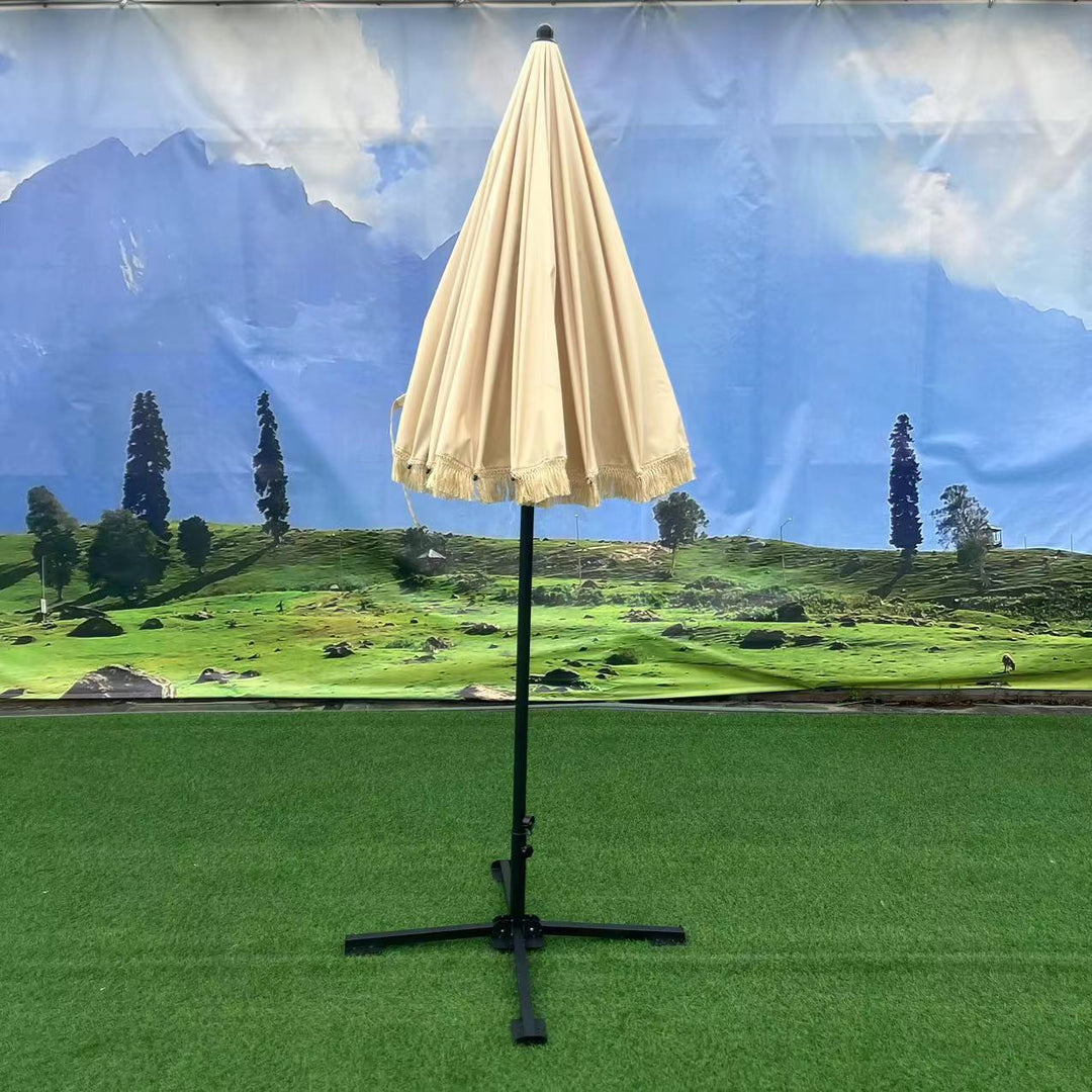 Umbrelă de grădină cu funcție de înclinare și design cu franjuri 4