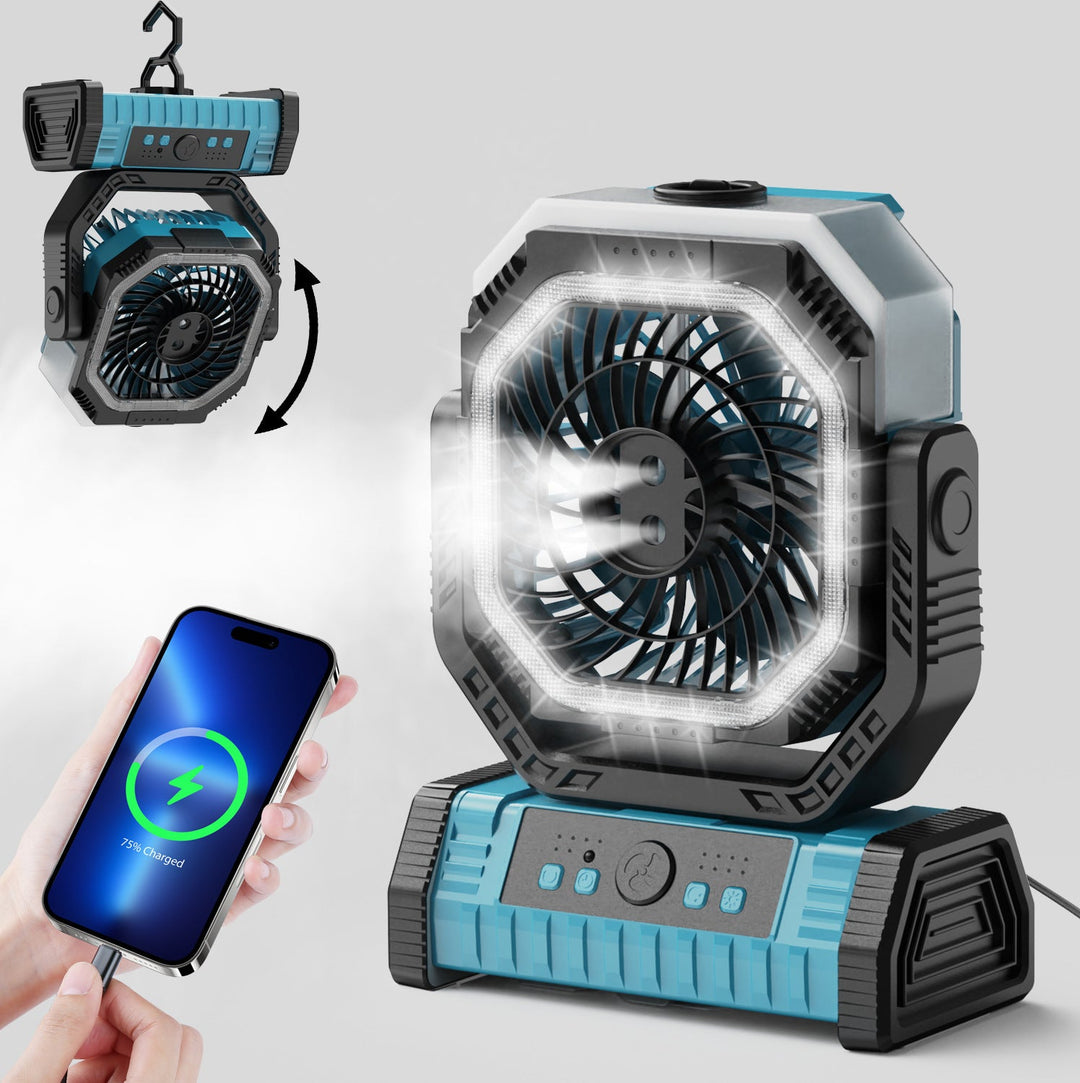 Ventilator De Masă Unisex Portabil Cu LED Și Cap Reglabil 0