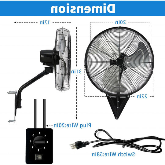 Ventilator De Perete Unisex Cu Circulație Puternică A Aerului 2