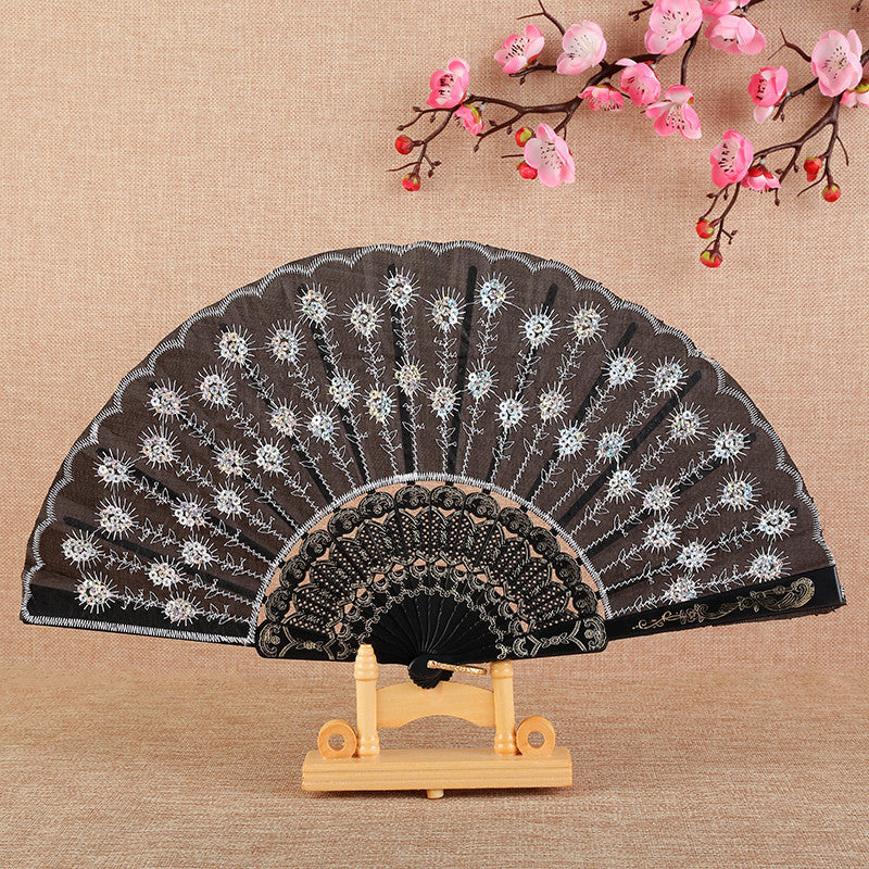 Ventilator Manual Damă cu Design Floral Brodat 11