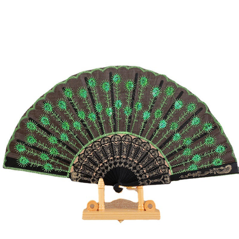 Ventilator Manual Damă cu Design Floral Brodat 5