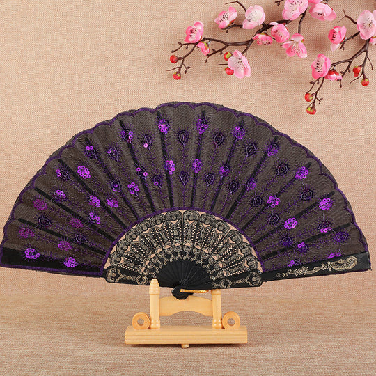 Ventilator Manual Damă cu Design Floral Brodat 6