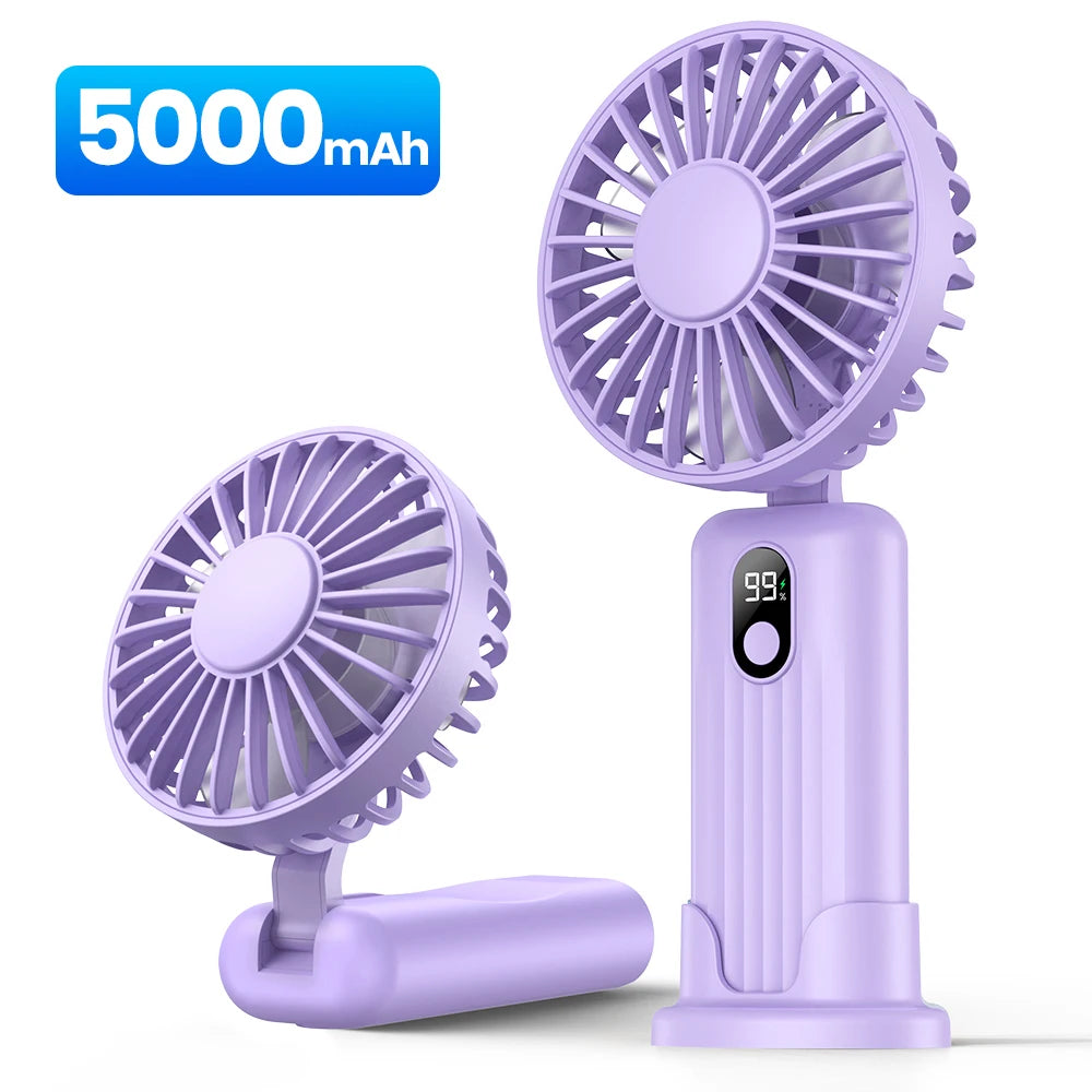 Ventilator Portabil Multifuncțional Pliabil cu 3 Viteze și Baterie Reîncărcabilă 9