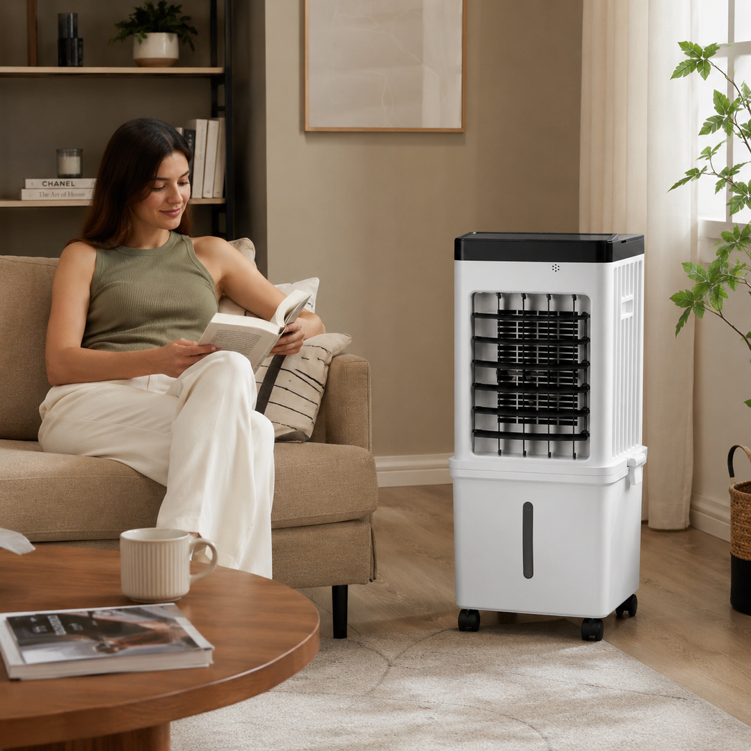 Ventilator Portabil Multifuncțional cu Răcire prin Evaporare și Temporizator 12 Ore 0