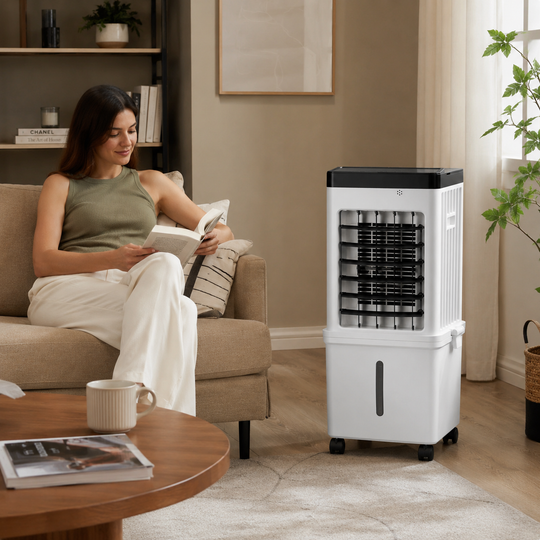Ventilator Portabil Multifuncțional cu Răcire prin Evaporare și Temporizator 12 Ore 0