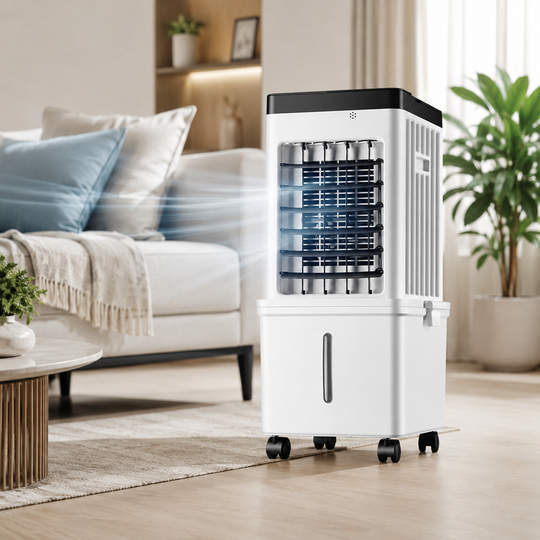 Ventilator Portabil Multifuncțional cu Răcire prin Evaporare și Temporizator 12 Ore 1