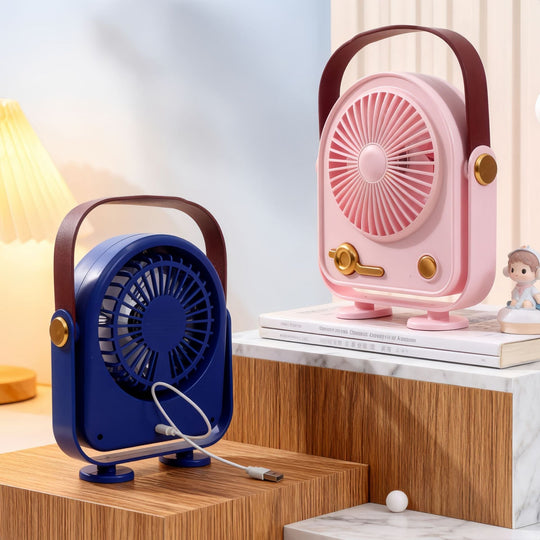 Ventilator Portabil Retro pentru Femei, Design Compact și Ușor 2