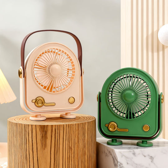 Ventilator Portabil Retro pentru Femei, Design Compact și Ușor 3