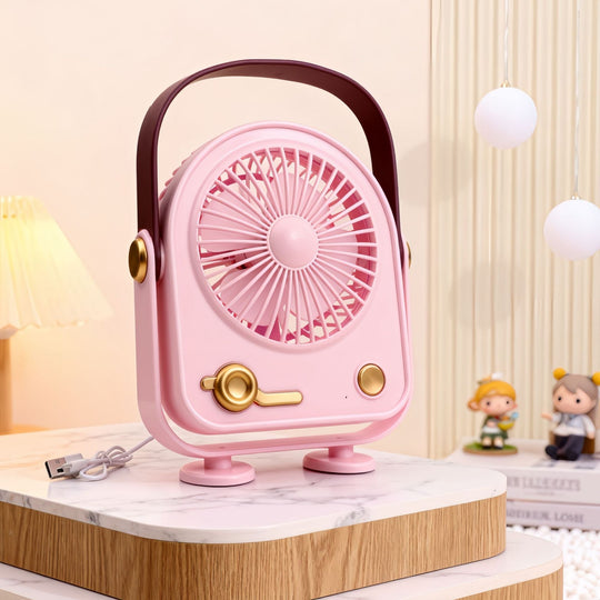 Ventilator Portabil Retro pentru Femei, Design Compact și Ușor 5