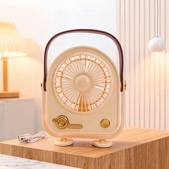 Ventilator Portabil Retro pentru Femei, Design Compact și Ușor 6