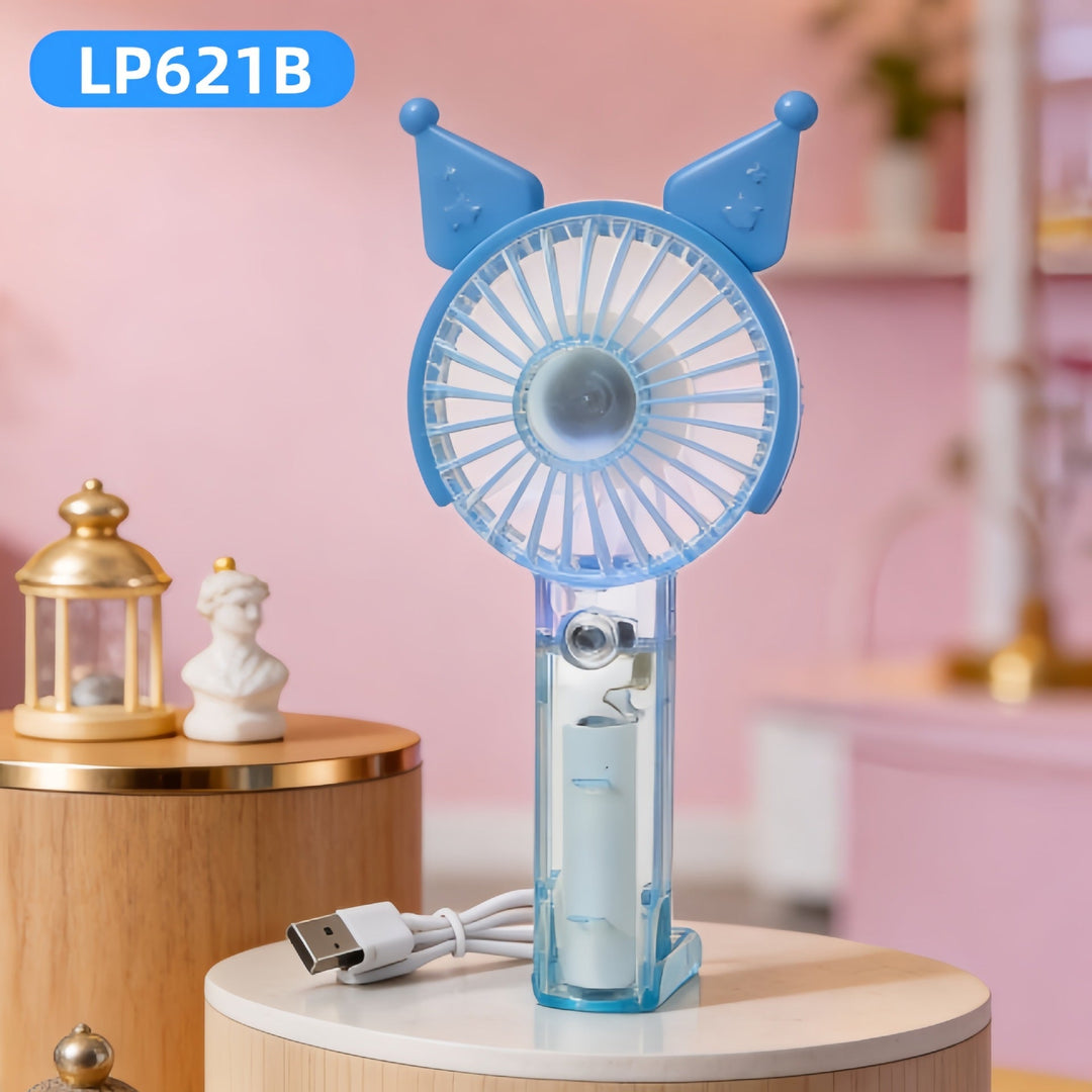 Ventilator Portabil Unisex Compact cu LED și Baterie Reîncărcabilă 12