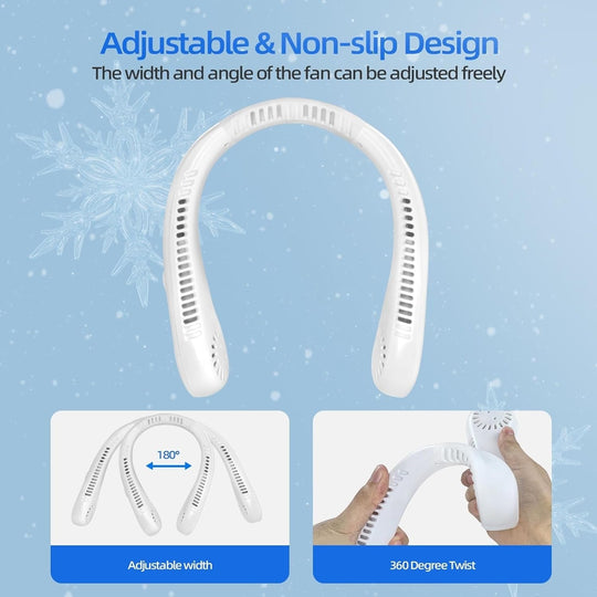 Ventilator Portabil Unisex pentru Gât cu 5 Viteze și Design Fără Lame 5