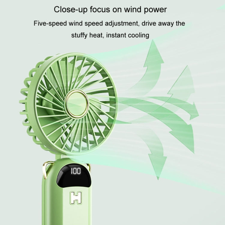 Ventilator Portabil cu Afișaj Digital pentru Bărbați și Femei, Design Pliabil și Viteze Reglabile 2
