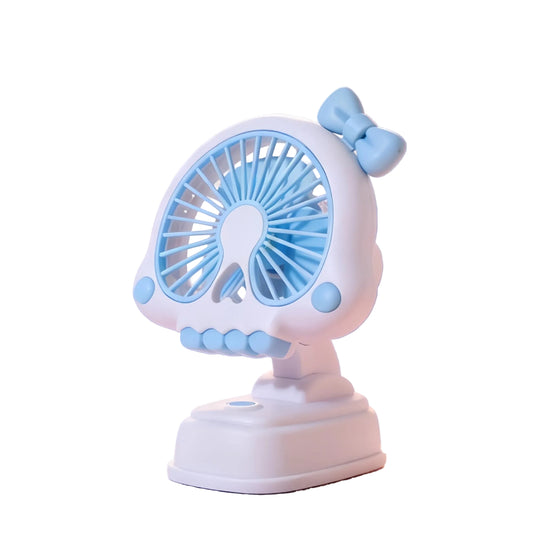 Ventilator Portabil cu Design Unic pentru Femei cu Motiv de Craniu și Fundă 0