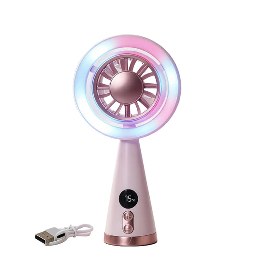 Ventilator Portabil cu Iluminare LED și Afișaj Digital pentru Femei 0