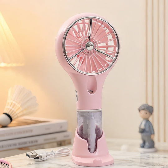 Ventilator Portabil cu Pulverizare pentru Femei, Design Practic și Ușor de Transportat 6