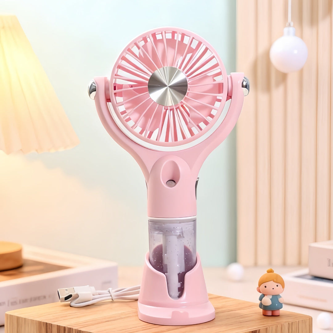Ventilator Portabil cu Pulverizare pentru Femei, Design Practic și Ușor de Transportat 8