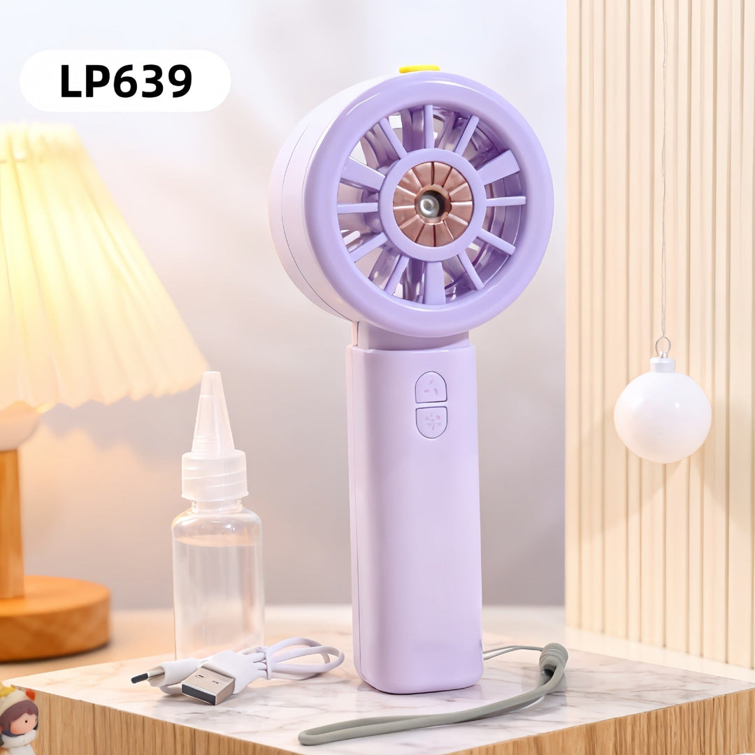 Ventilator Portabil cu Pulverizare pentru Femei, Design Practic și Ușor de Transportat 9