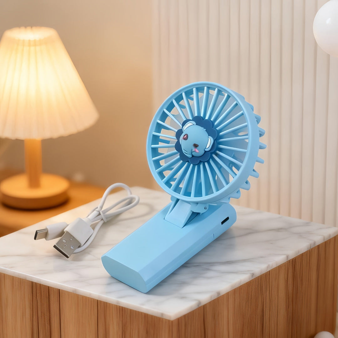 Ventilator Portabil de Mână cu Design de Leu pentru Femei 7